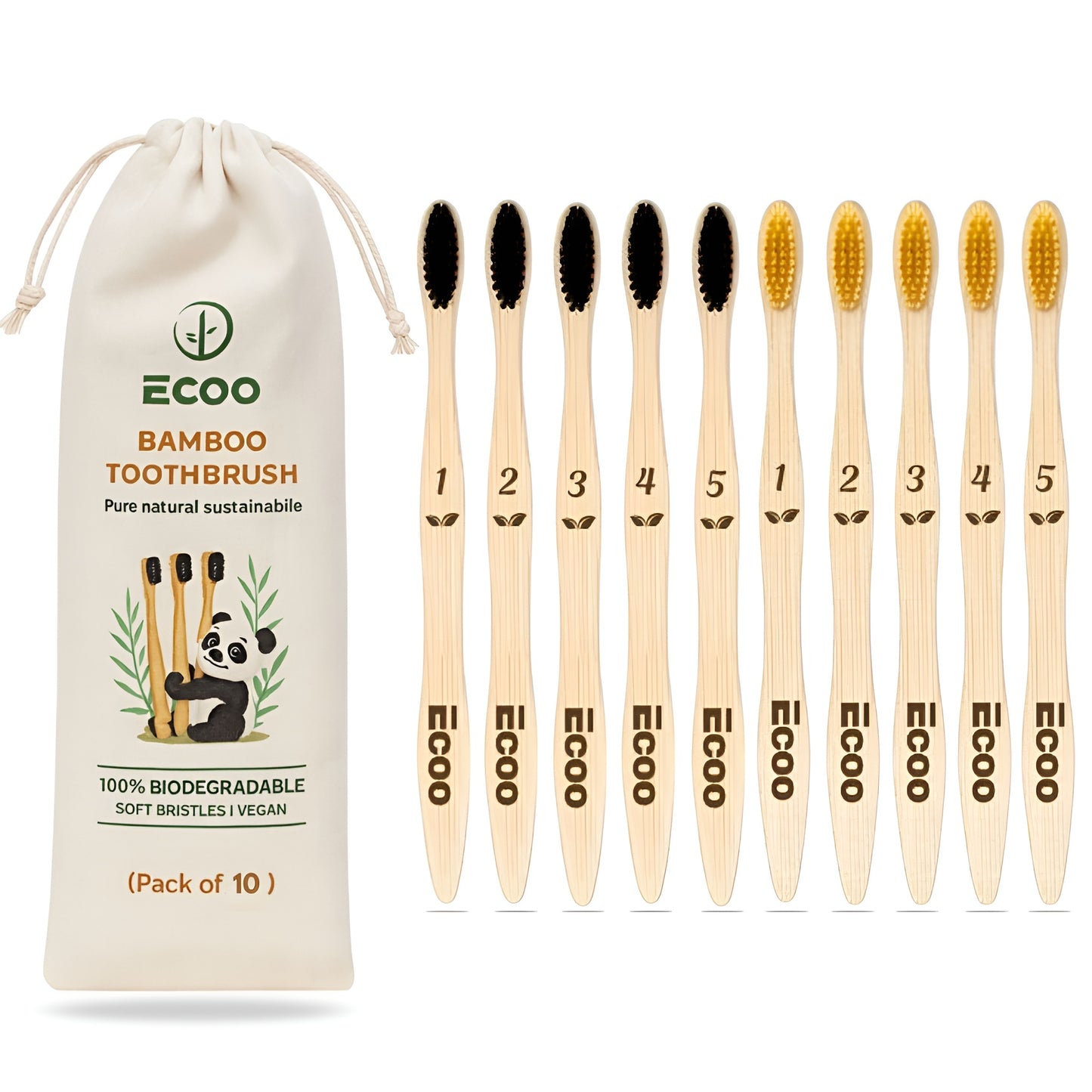 Plastic-Free Bamboo Toothbrush For Cleaner Teeth & Sustainable Living