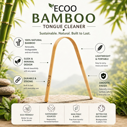 Organic Bamboo Tongue Cleaner for Kids & Adults