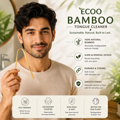 Organic Bamboo Tongue Cleaner for Kids & Adults